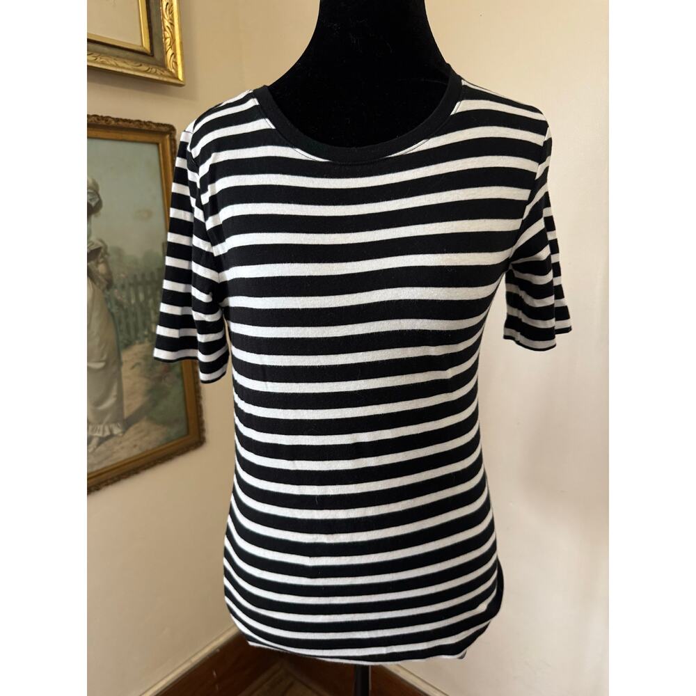 GAP Modern Tee Striped Black White Short Sleeve T-Shirt Size S
